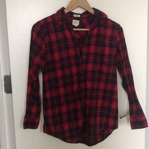 J. Crew Factory Boy Fit Plaid Flannel Button Down